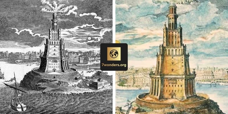 Artists impressions of the Lighthouse of Alexandria
