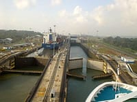 Panama Canal lock close up