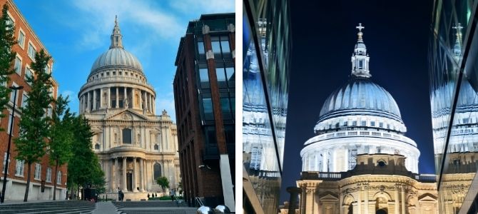 St Pauls Cathedral by day and night